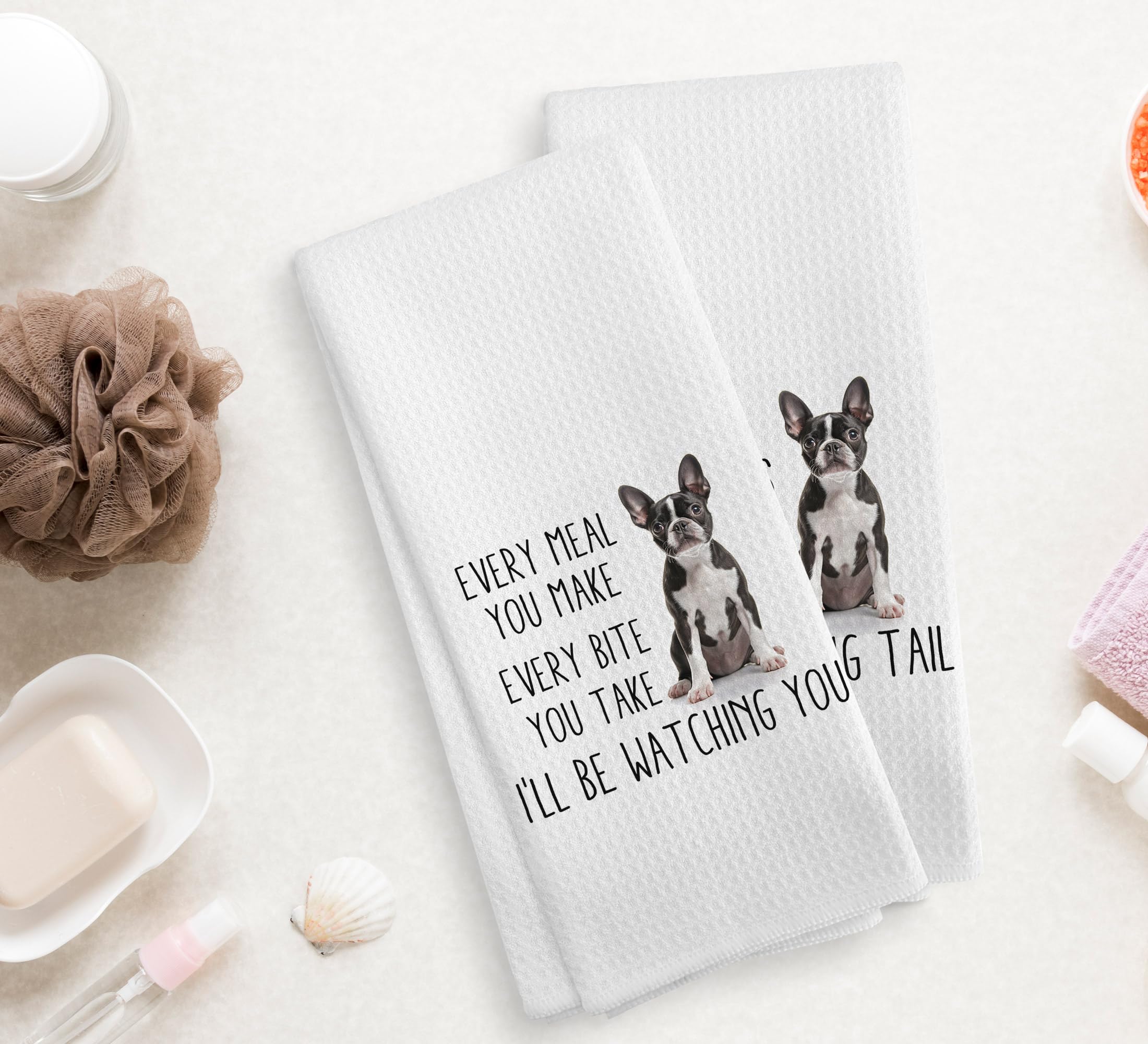 Gqtt Geschirrtuch-Set Mit Französischer Bulldogge – 2 Stück, 41 X 61 Cm | Aus Waffelmikrofaser, Super Saugfähig | Lustiges Küchengeschenk