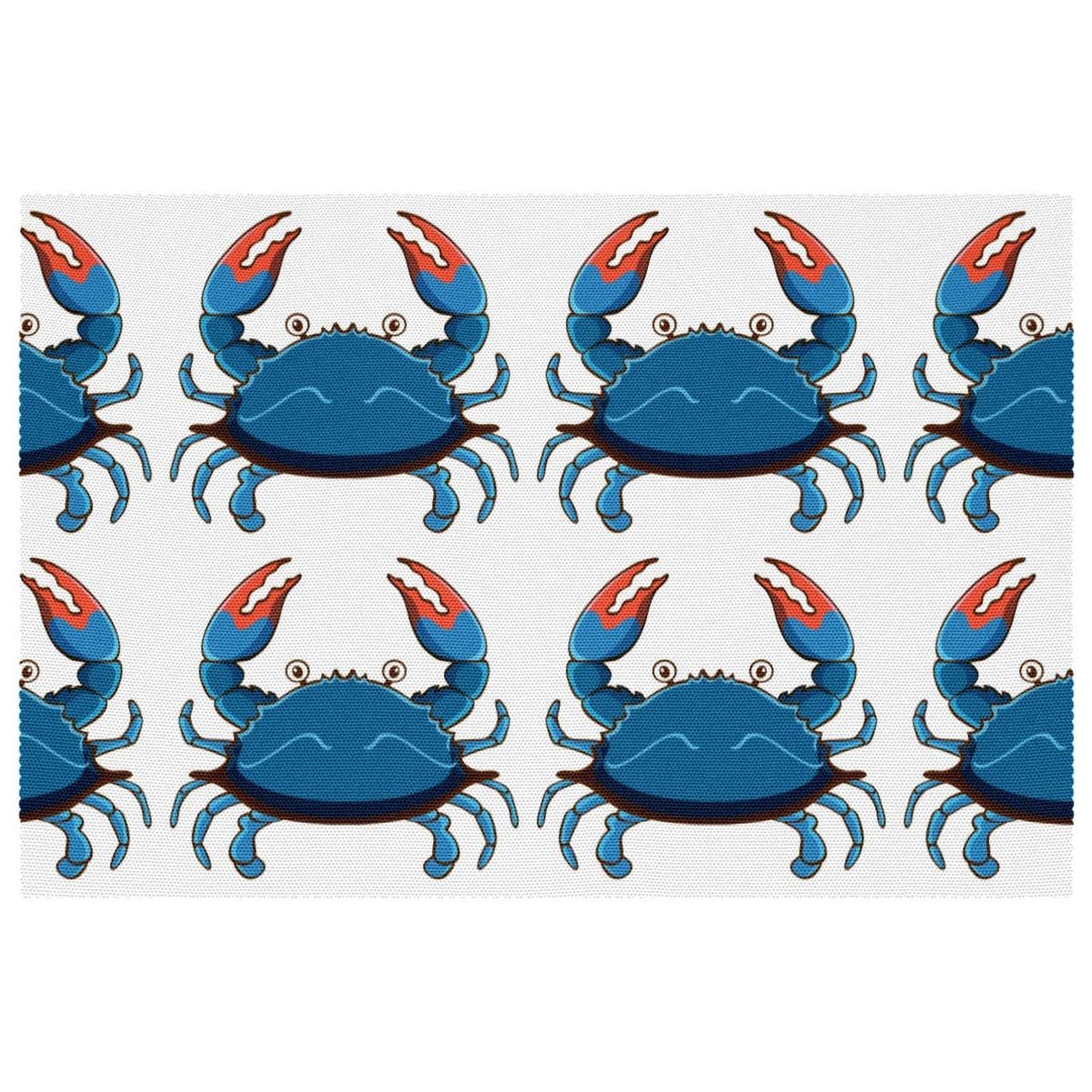 Set de table crabe bleu 30x45 nappe individuelle antidérapante de cuisine x6