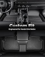 Vista 8 de Alfombrillas de piso para auto para Honda Civic 2022–2025, 2026 Sedán (No para Hatchback e Híbrido), Forros de Piso de TPE Antideslizantes para Todo