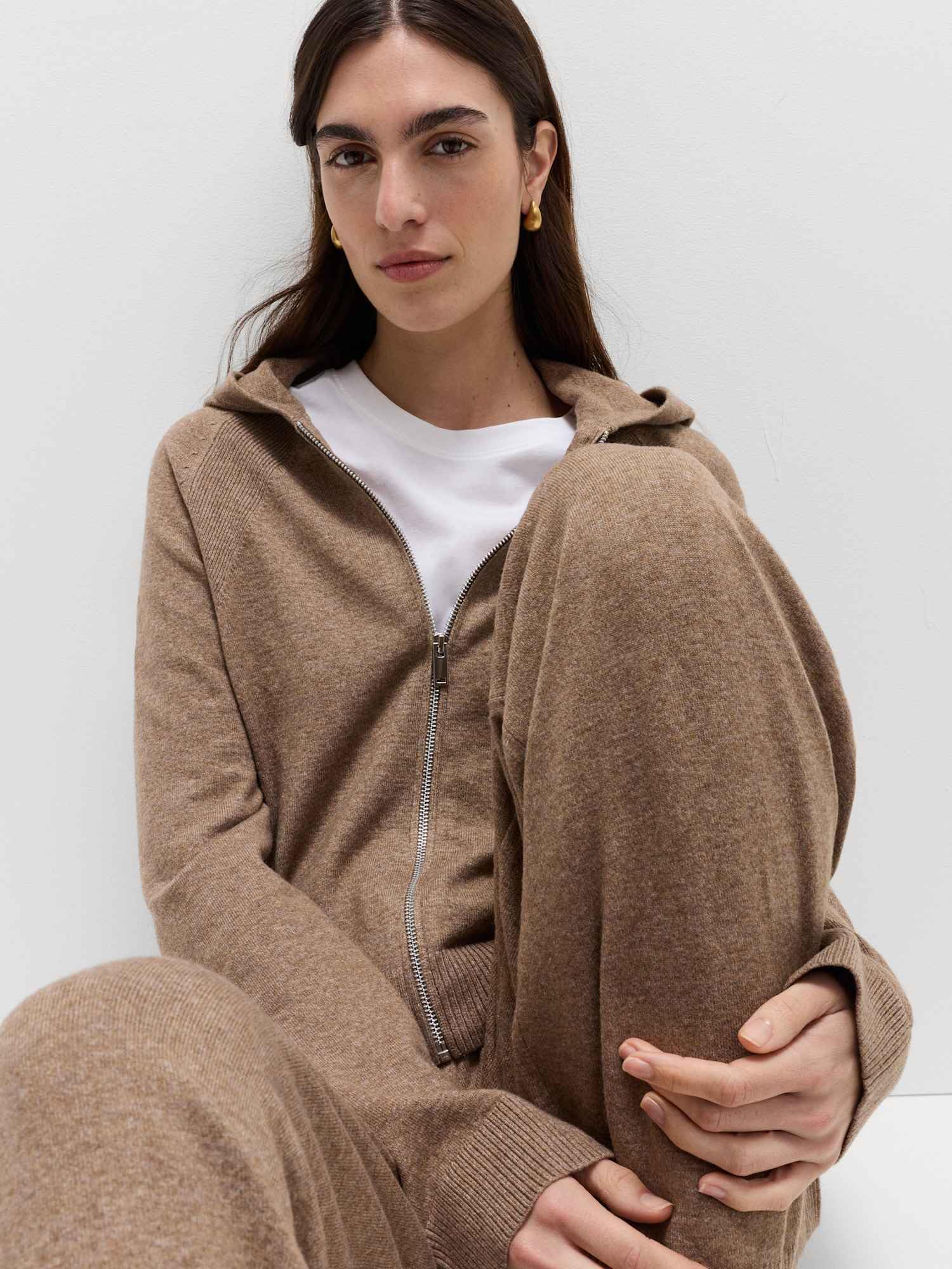 Marks & Spencer Uomo a Maglia con Zip Corto Felpa con Cappuccio – vestibilità Regolare – con Stretch