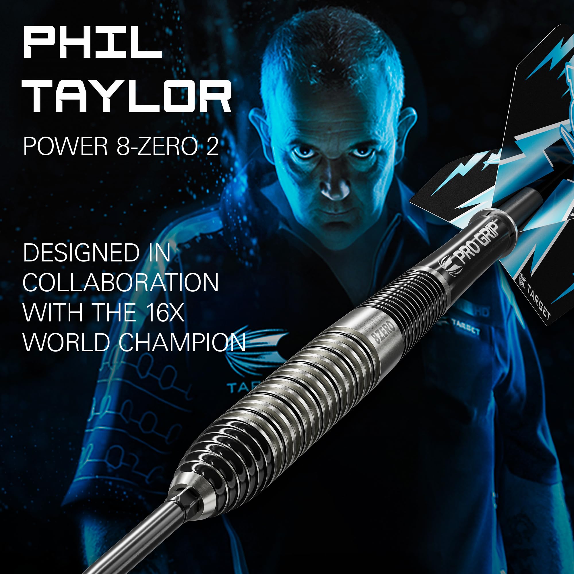 Target Darts Phil Taylor Power 8-Zero 2 Steel Tip Darts, 80