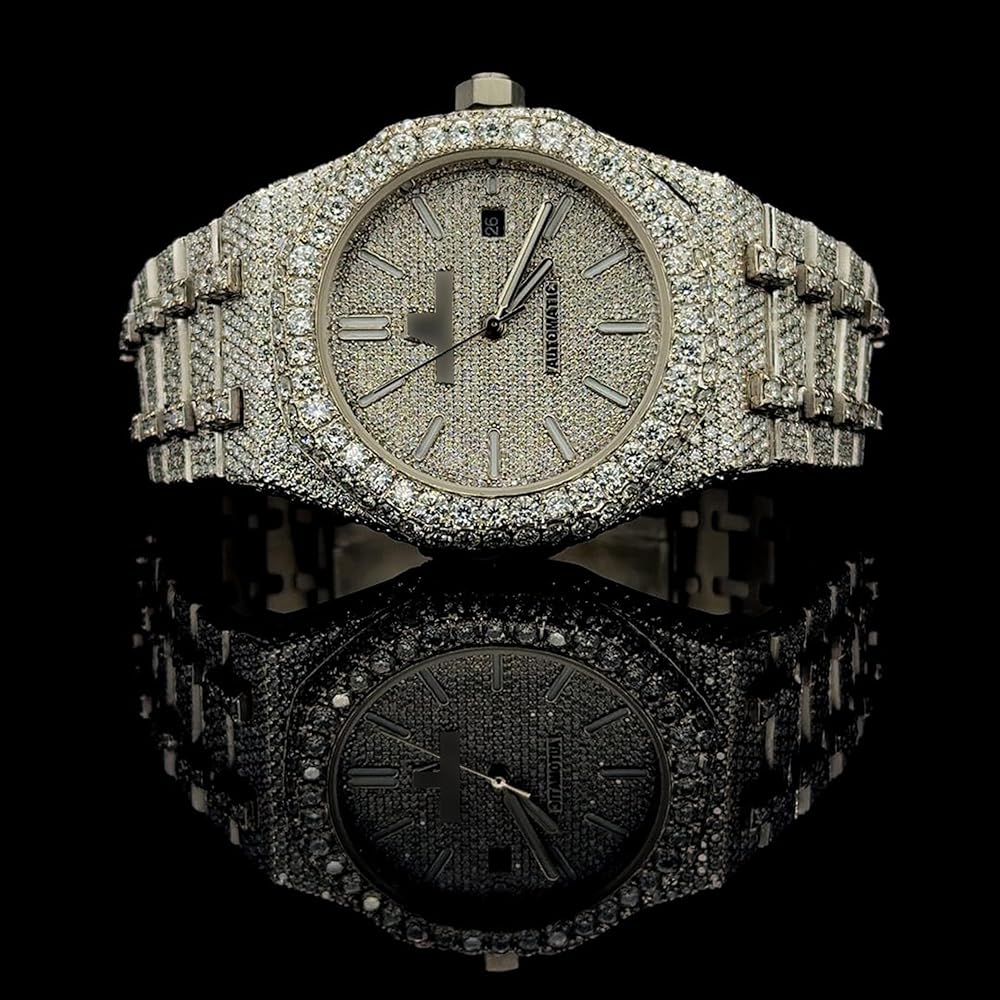 Amazon.com: BENIYAZ 25 CT Moissanite Diamond Iced Out Watch Men's