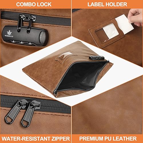 Miniatura 2 de Bolsa de notario con cerradura, 13.6 x 10 pulgadas, bolsa de suministros para notario resistente para todos los diarios, sellos, relieves,