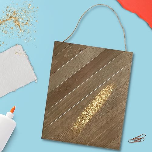 Miniatura 7 de Hampton Art Plank Diagonal - Placa de madera rústica de 8 x 10 pulgadas, letrero de madera en blanco, placas de madera, placas de madera en blanco