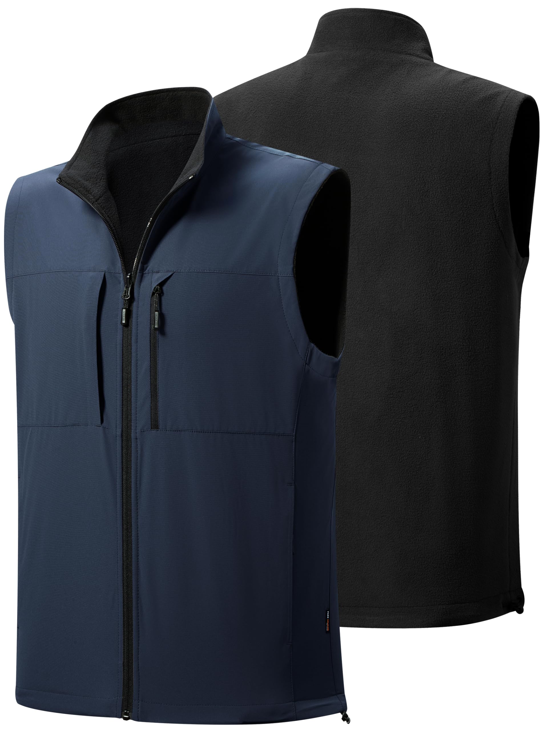 FREE SOLDIER Herren-Winterweste, Oberbekleidung, warm, mit Fleece gefüttert, winddicht, wendbar, Softshelljacke, ärmellos, für Arbeit, Wandern