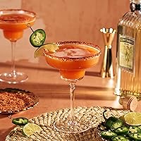 Vista 6 de Viski Raye - Vasos de margarita con tallo en ángulo, vasos de cóctel de cristal de alta calidad, accesorios de bar, regalo de cóctel perfecto, juego