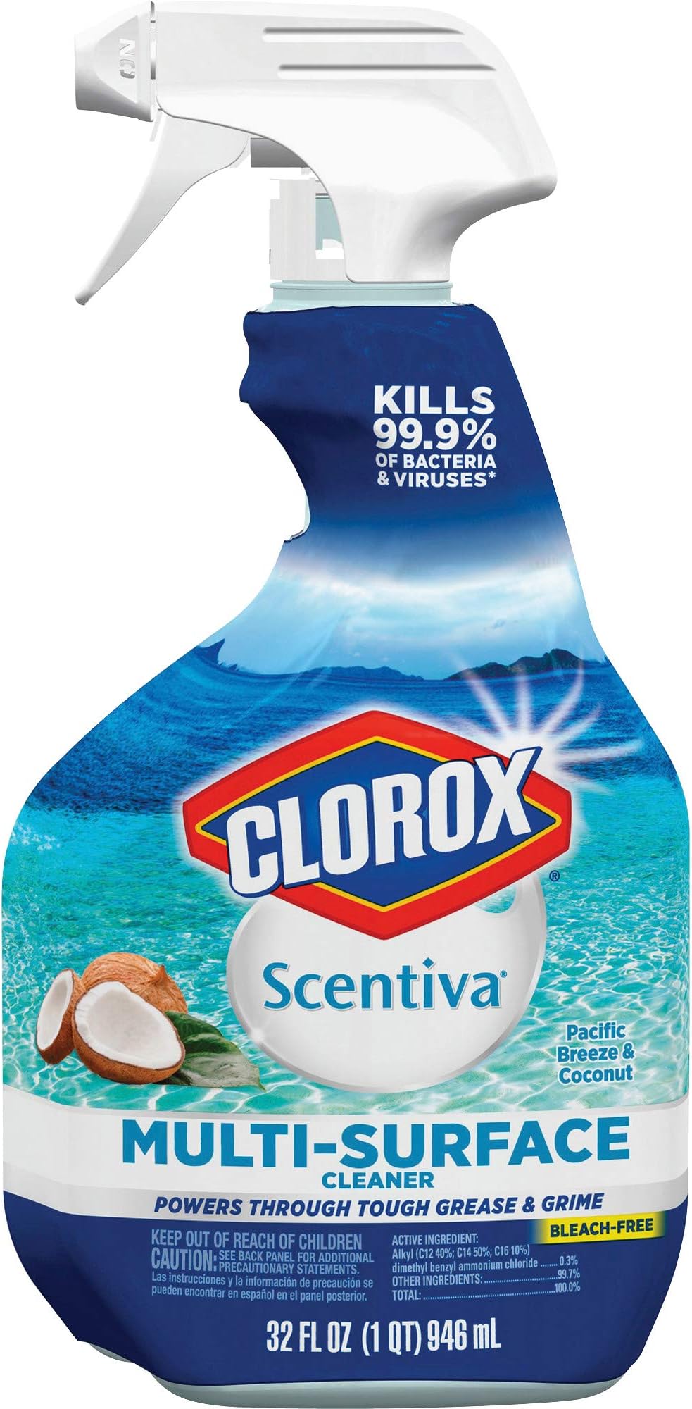 Clorox Company Scentiva Multi-Surface Cleaner Pacific Breeze & Coconut, Pacific Breeze, Coconut, White, 32 Fl Oz