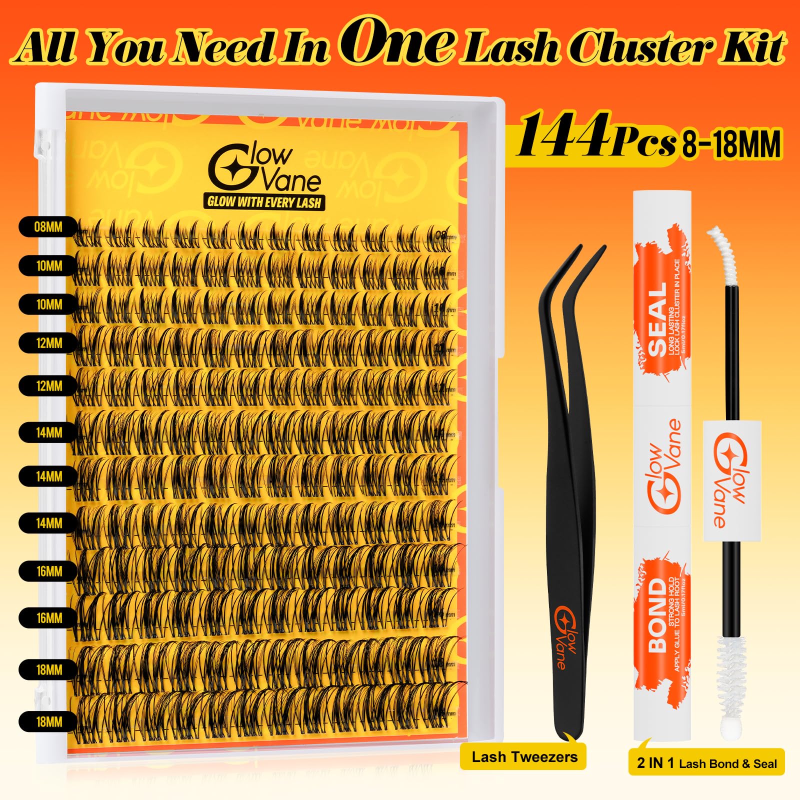 Lashes-Individual Kit Manga Style, Glowvane Cluster Lashes Kit D Curl - Image 2
