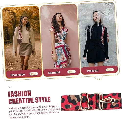 Miniatura 8 de EXCEART 5pcs Adjustable Shoulder Strap Purse Accessories Leopard Print Bag Tote Bag for Women Crossbody Purse Strap Adjustable Straps Wide Bag Strap