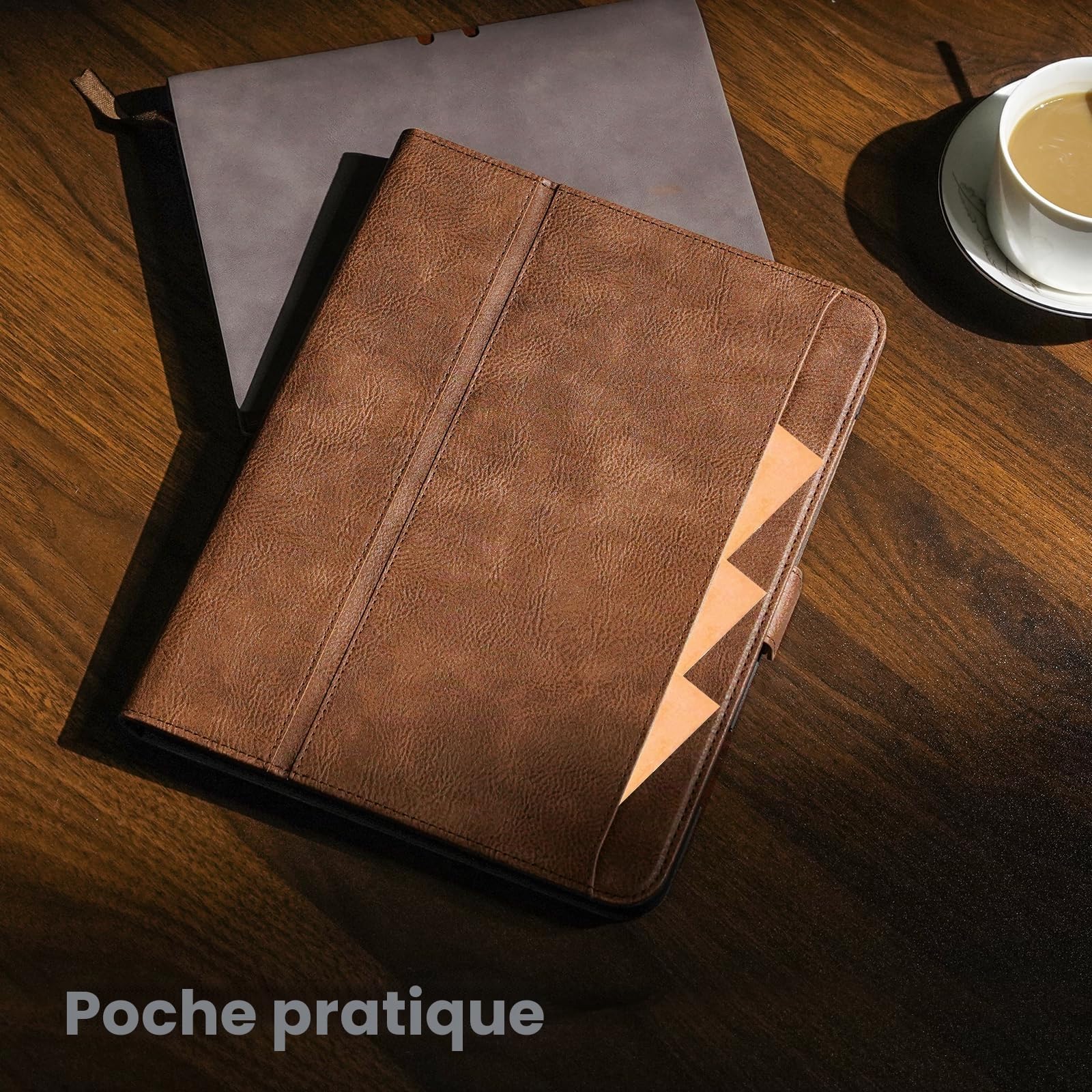 Coque pour iPad Pro 13 Pouces M5/M4 (2025/2024), Marron Foncé