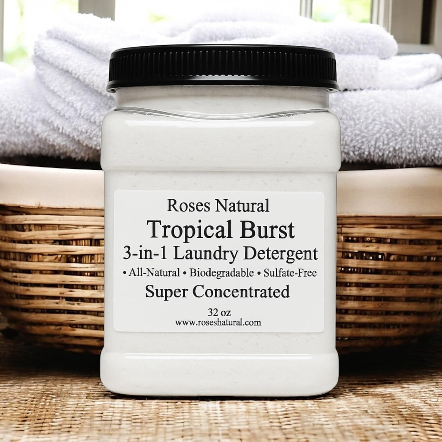Tropical Burst 3-in-1 Laundry Detergent, All-Natural, Sulfate-Free, Super Concentrated, 32 oz
