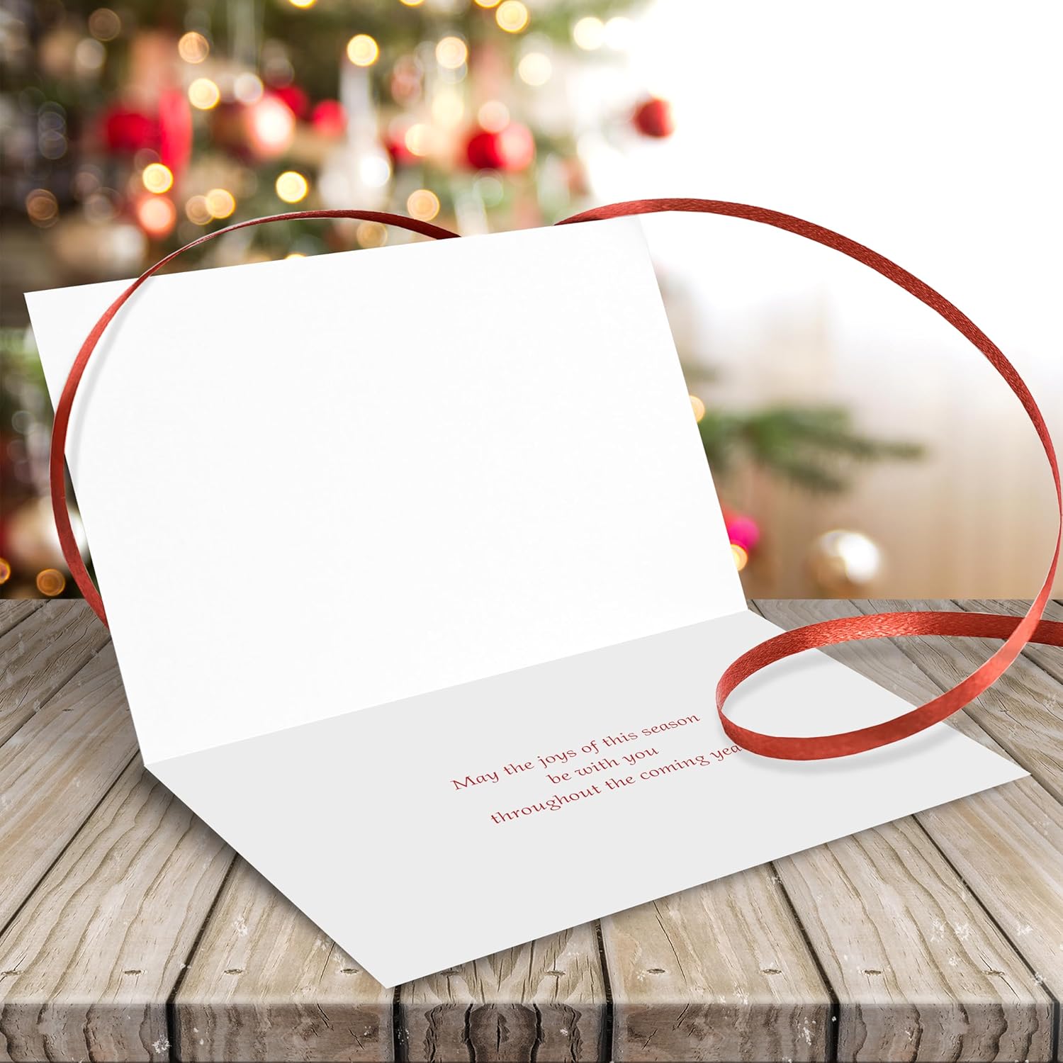 Designer Greetings, Boxed Season’s Greetings Photo-Holder Cards, Holly Design (Box of 15 Foil Embossed Cards and Envelopes)