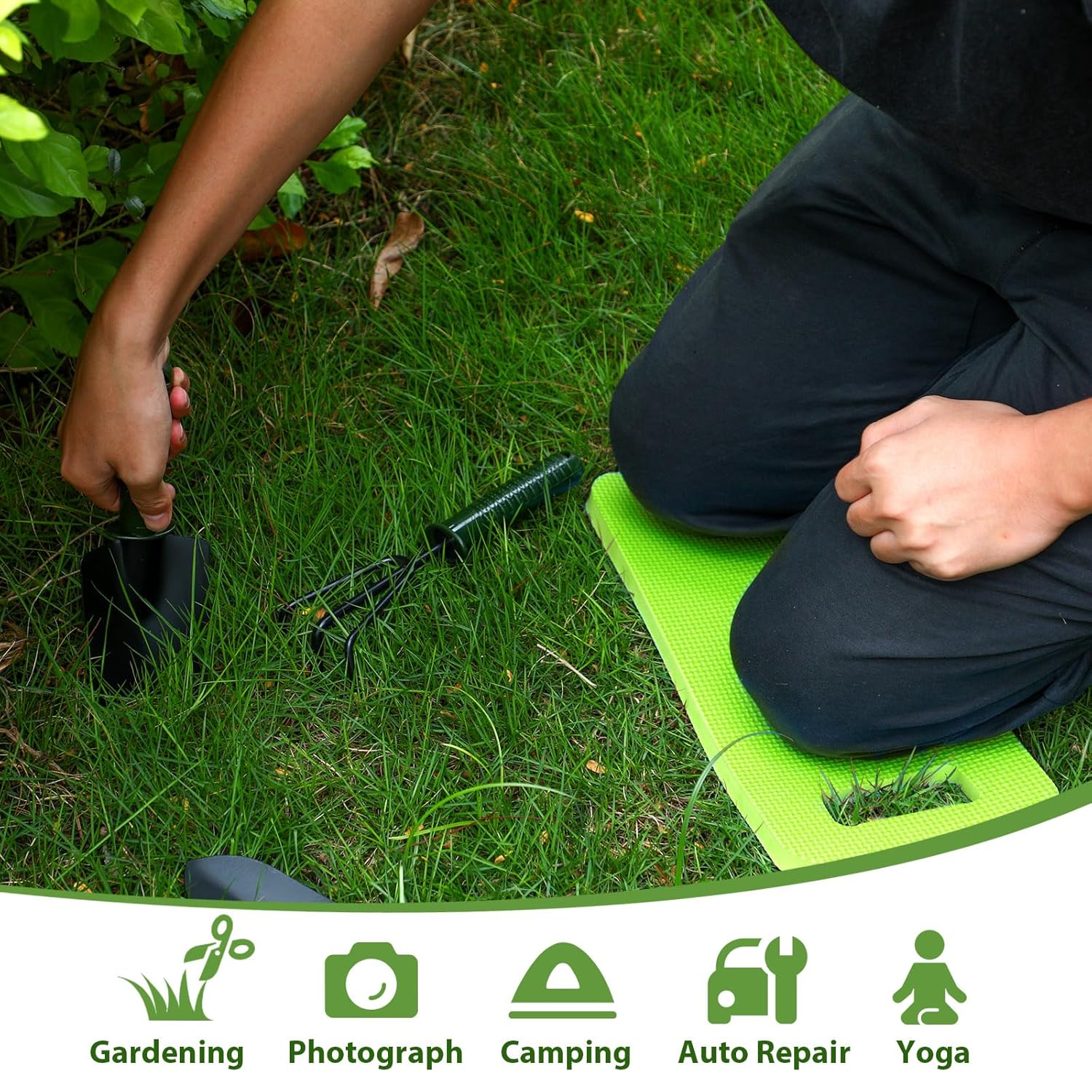 Riakrum 20 Pcs Garden Kneeling Pad Garden Knee Pads Thick Foam Knee Mat Waterproof Knee Cushions for Kneeling Multi Functional Kneeler for Praying, Gardening, Baby Bath, Yoga, 15.4 x 6.7 Inch (Green)