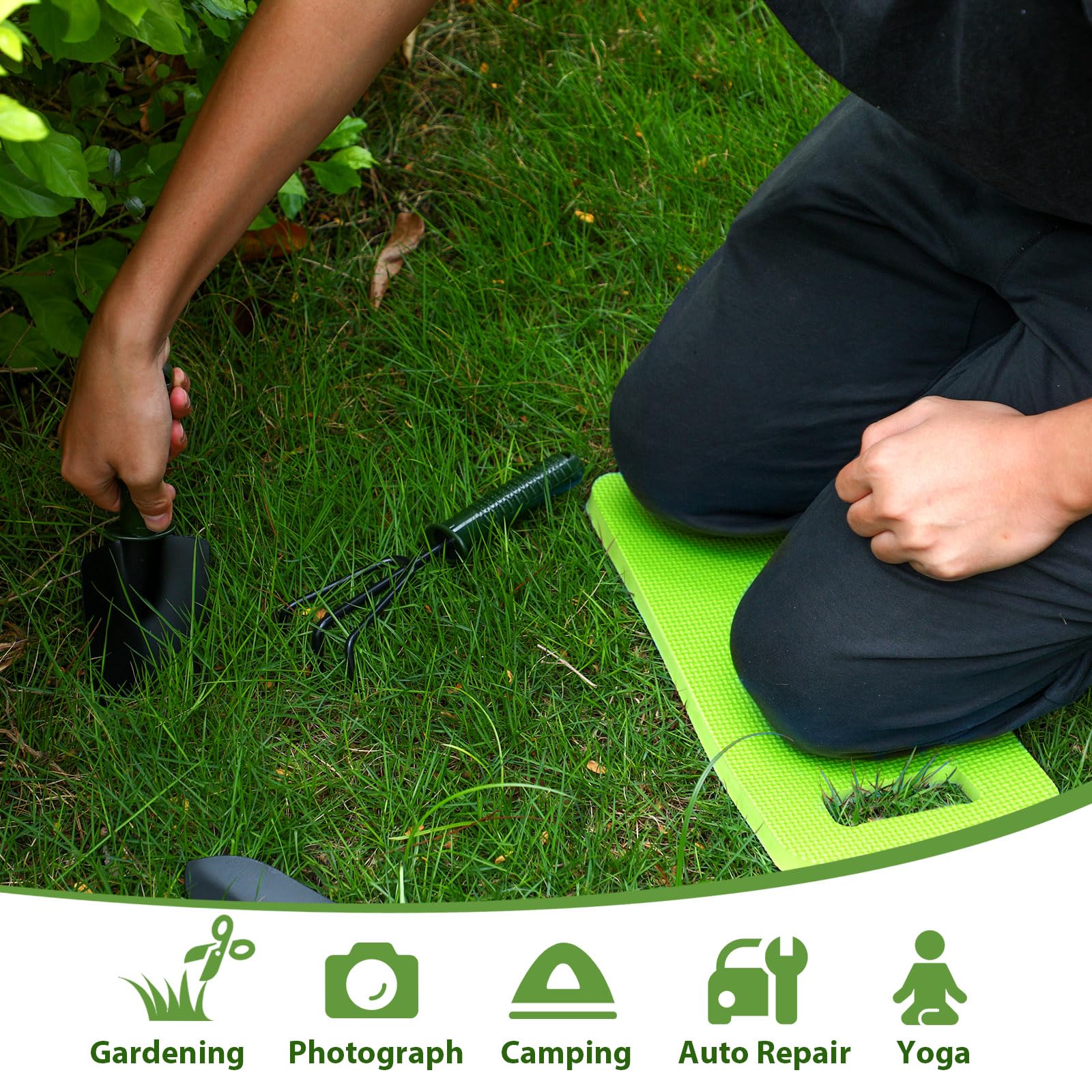 Riakrum 20 ginocchiere da giardino in schiuma spessa, impermeabili, per inginocchiarsi, multifunzione, per pregare, giardinaggio, bagnetto, yoga, 39 x 17 cm (verde)