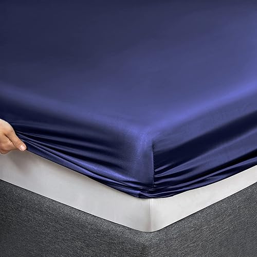 Vista 337 de Vonty Satin Sheets King Silky Soft Satin Bed Sheets Amber Beige Sheet Set, 1 Deep Pocket Fitted Sheet + 1 Flat Sheet + 2 Pillowcases