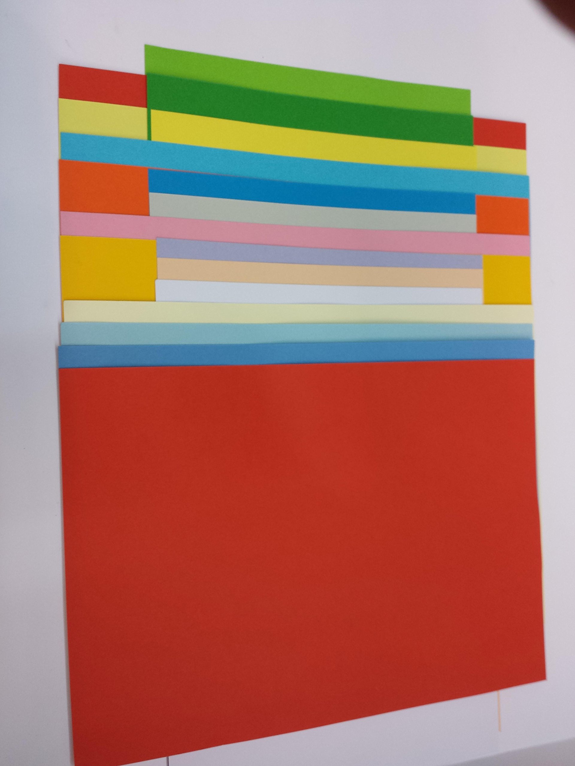 Tonkarton - Tonpapier - Tonzeichenpapier - 90 Blatt DIN A4-160g/m² Farbe: je Farbe 5 Blatt (22339)