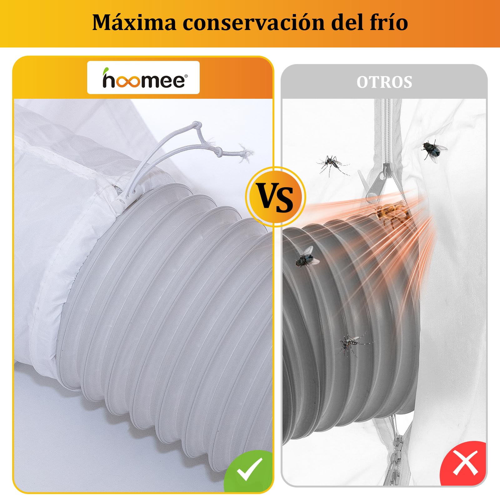HOOMEE Aislante Ajustable para Puertas Correderas Aires Acondicionados Portátiles y Secadoras (35x232CM)