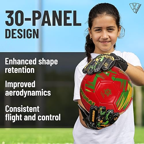 Miniatura 24 de Vizari Balón de fútbol del equipo nacional, fútbol de piel sintética duradera para adultos, niños y jóvenes, cosido a máquina con diseño de 30