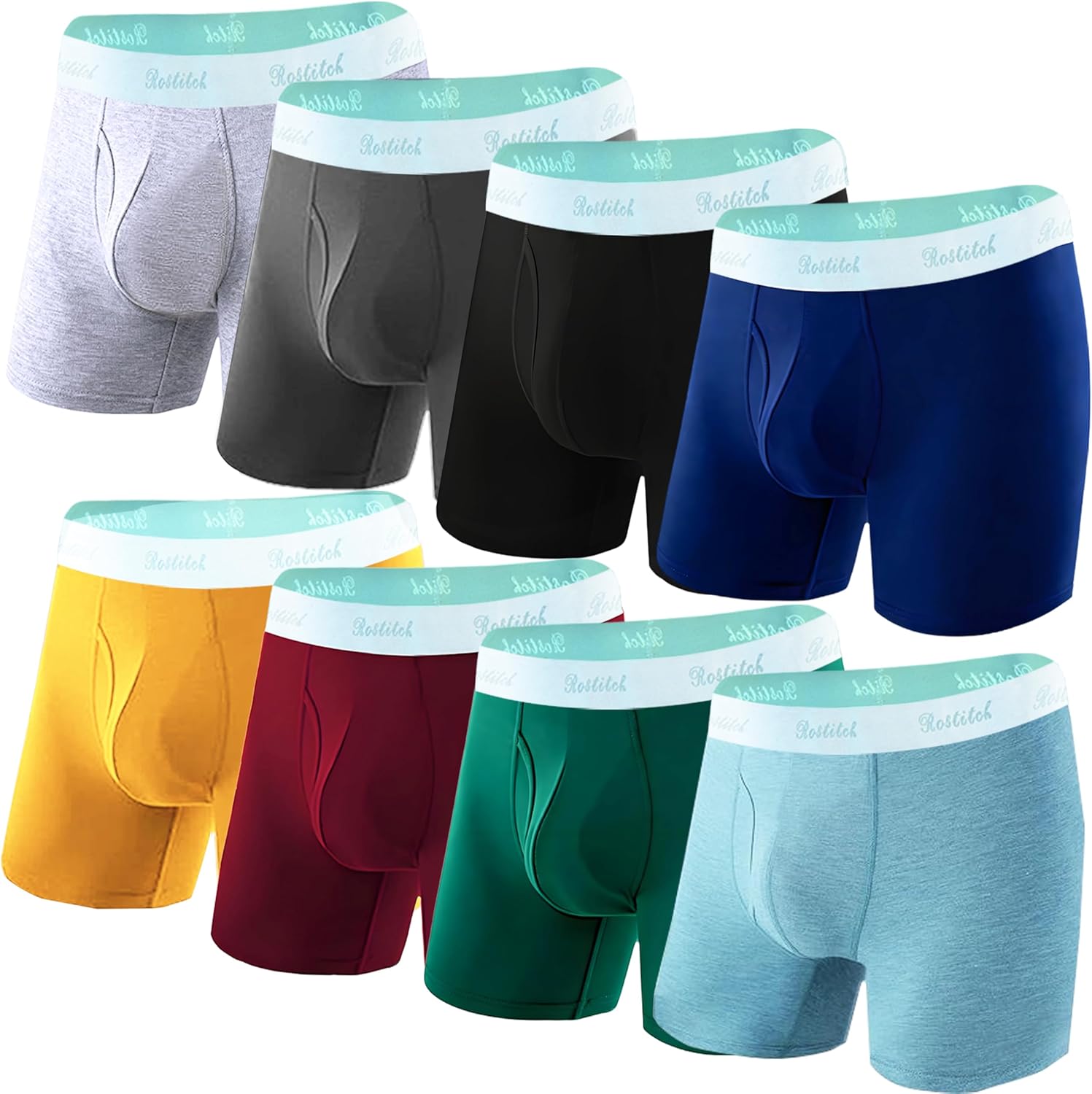 Mens underwear Upgrade bamboo boxer briefs Breathable,cool dry Soft with Fly,Super elasticity,Multipack