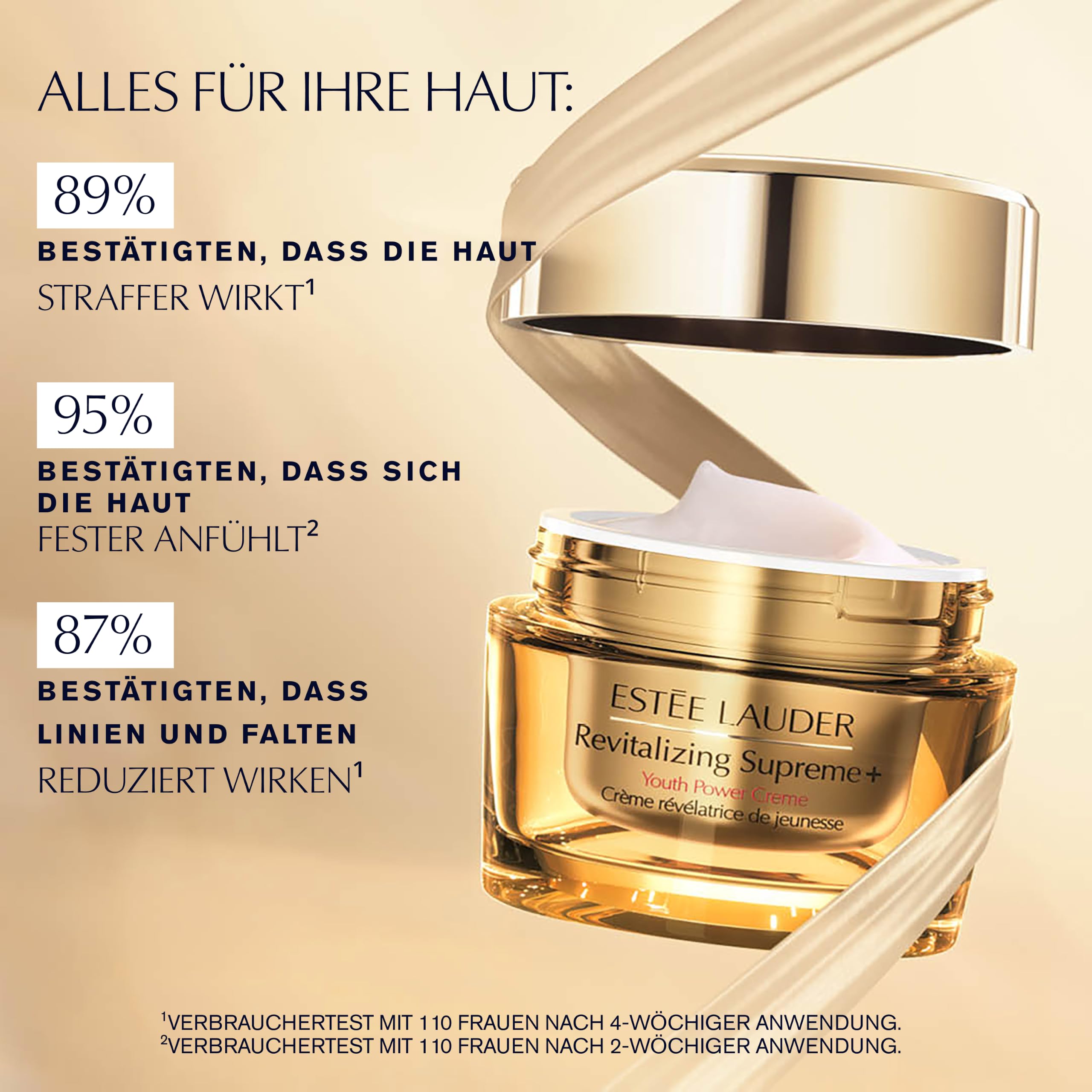 Estée Lauder Revitalising Supreme+ Youth Power Cream | Gesichtscreme mit Hyaluron & Peptiden | Strafft, liftet & spendet 72 Stunden Feuchtigkeit | Für alle Hauttypen, 75ml