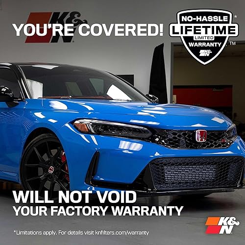 Miniatura 9 de K&N Sistema de admisión de aire frío Filtro de aire de alto flujo, aumenta el rendimiento y la aceleración Compatible con AcuraHonda 2023-2025