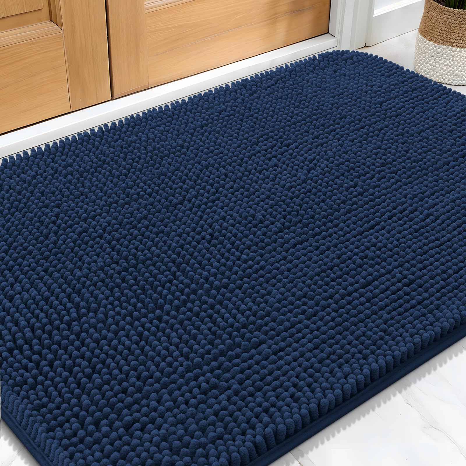 OLANLY Dog Door Mat for Muddy Paws 32x20, Super Absorbent Chenille Mud Mat