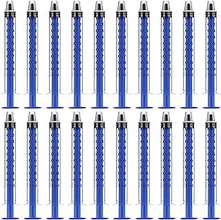 Blue 100 Pcs 1ml 1cc Pipette Syringe with Luer Slip Tip No Needle Pipette for Pets Oral, Refilling, Oil or Glue Applicator, Measuring or Transfering Tiny Amount of Liquids, Without Cap