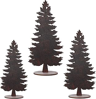 Blulu 3 Pieces Mini Christmas Tree Artificial Trees Wood Tabletop Decors Miniature Pine Trees Christmas Decorations with Wooden Base for Xmas Holiday Party Tabletop Decor