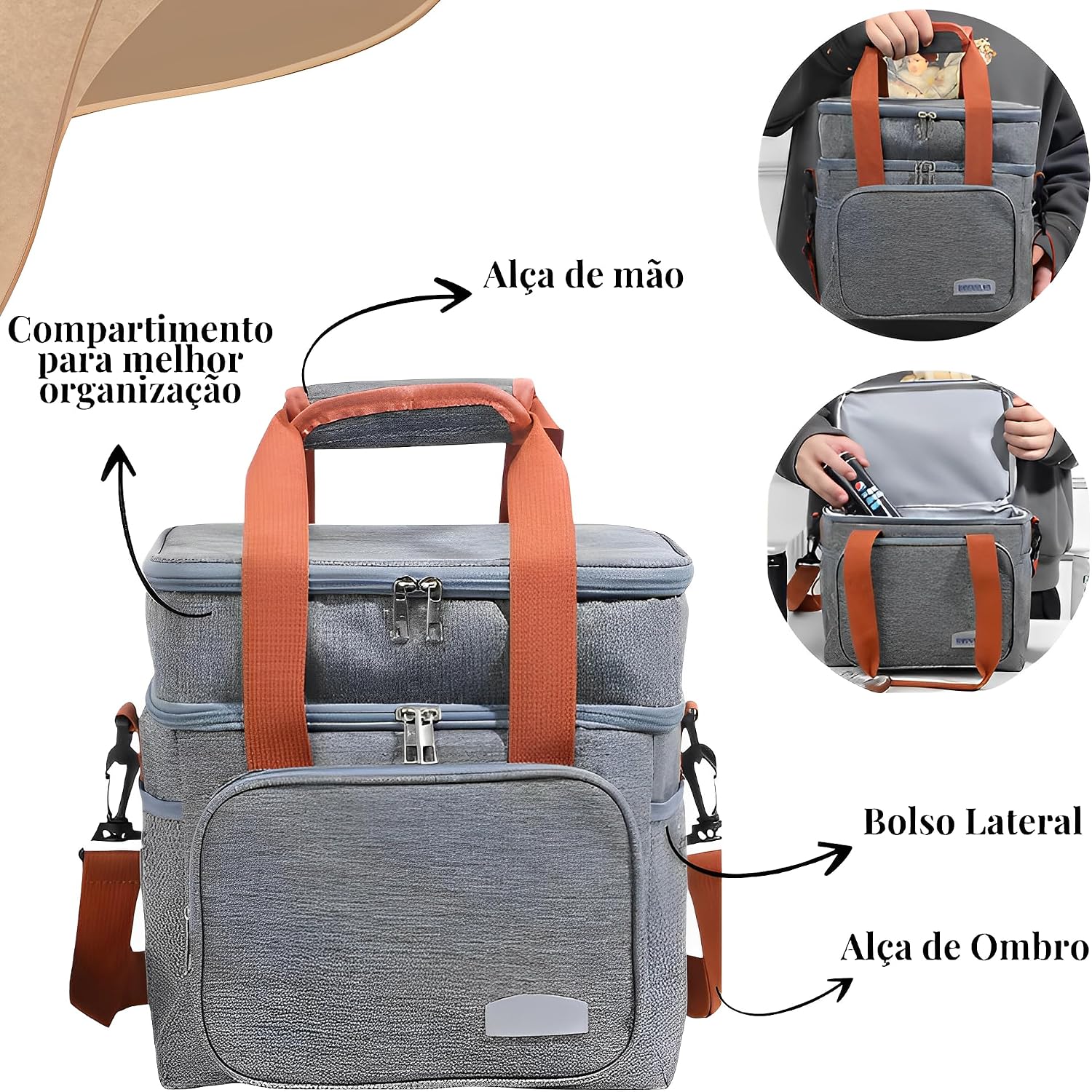 Bolsa Térmica Grande Espaçosa Dois Compartimentos Lancheira Para Marmita, Passeio, Escola, Faculdade, Trabalho Bolsa Para Marmita (Preto) Bolsa Térmica Grande Espaçosa Dois Compartimentos Lancheira Para Marmita, Passeio, Escola, Faculdade, Trabalho Bolsa Para Marmita (Preto)