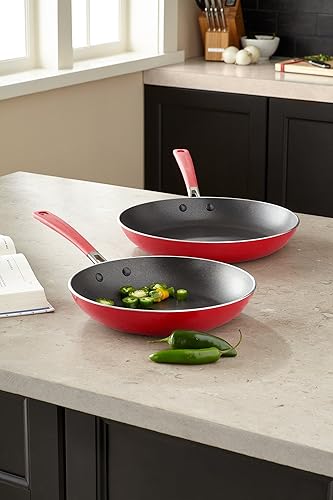 Miniatura 8 de KitchenAid Sartén antiadherente de aluminio de 10.0in y 12.0in, 2 unidades, sartén de acero inoxidable de calibre pesado 4.0, apto para horno de