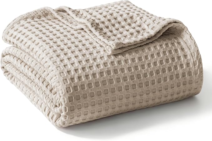 Cotton Waffle Throw Blanket Khaki