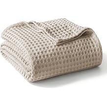 Exclusivo Mezcla 100% Cotton Throw Blanket for Couch, Khaki
