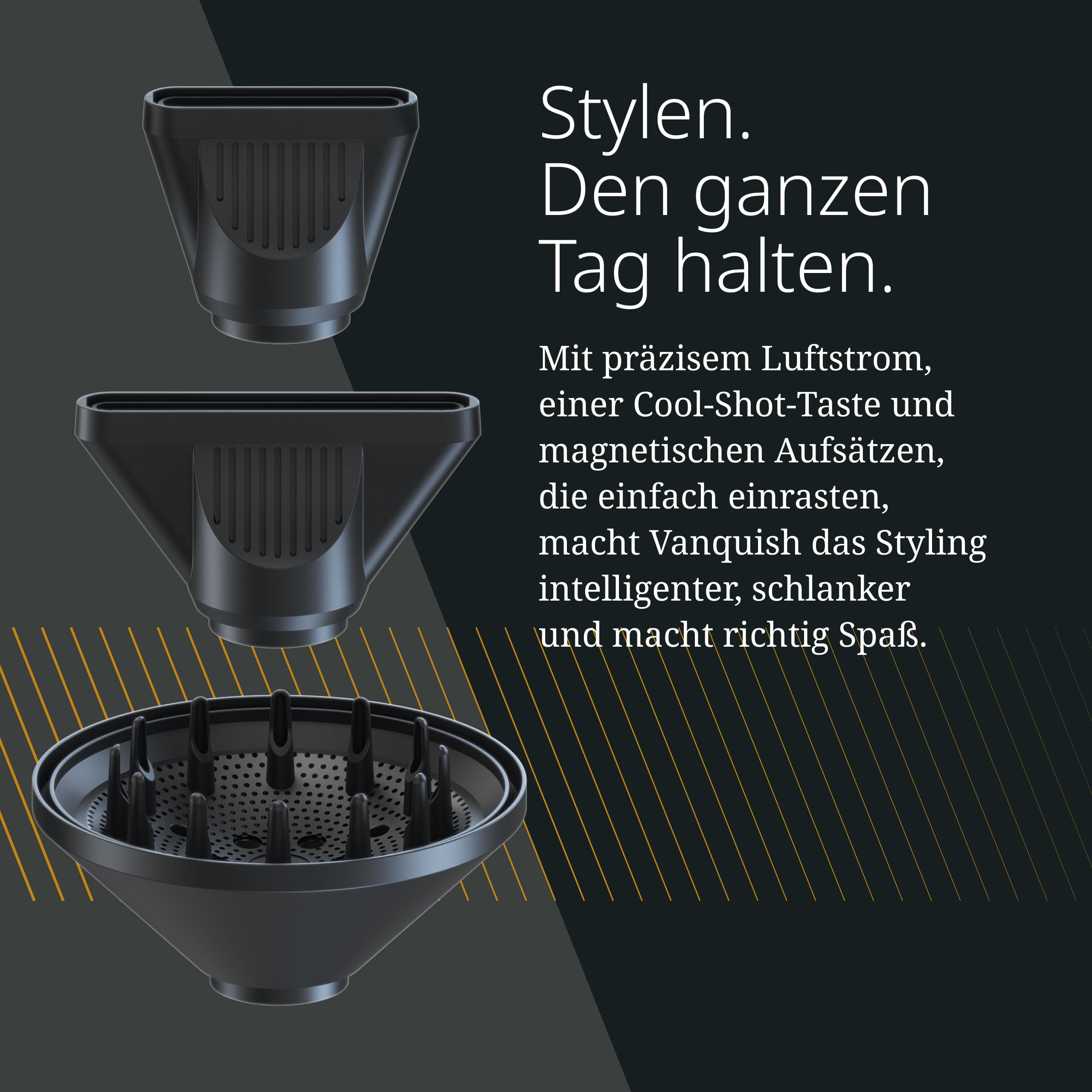 Wahl Vanquish, Professioneller Haartrockner, Rose Gold | Profi-Haartrockner mit FlowControl-Technologie, 1600 W, 101.000 U/min, nur 320 g, ionisch, magnetische Düsen und Diffusor