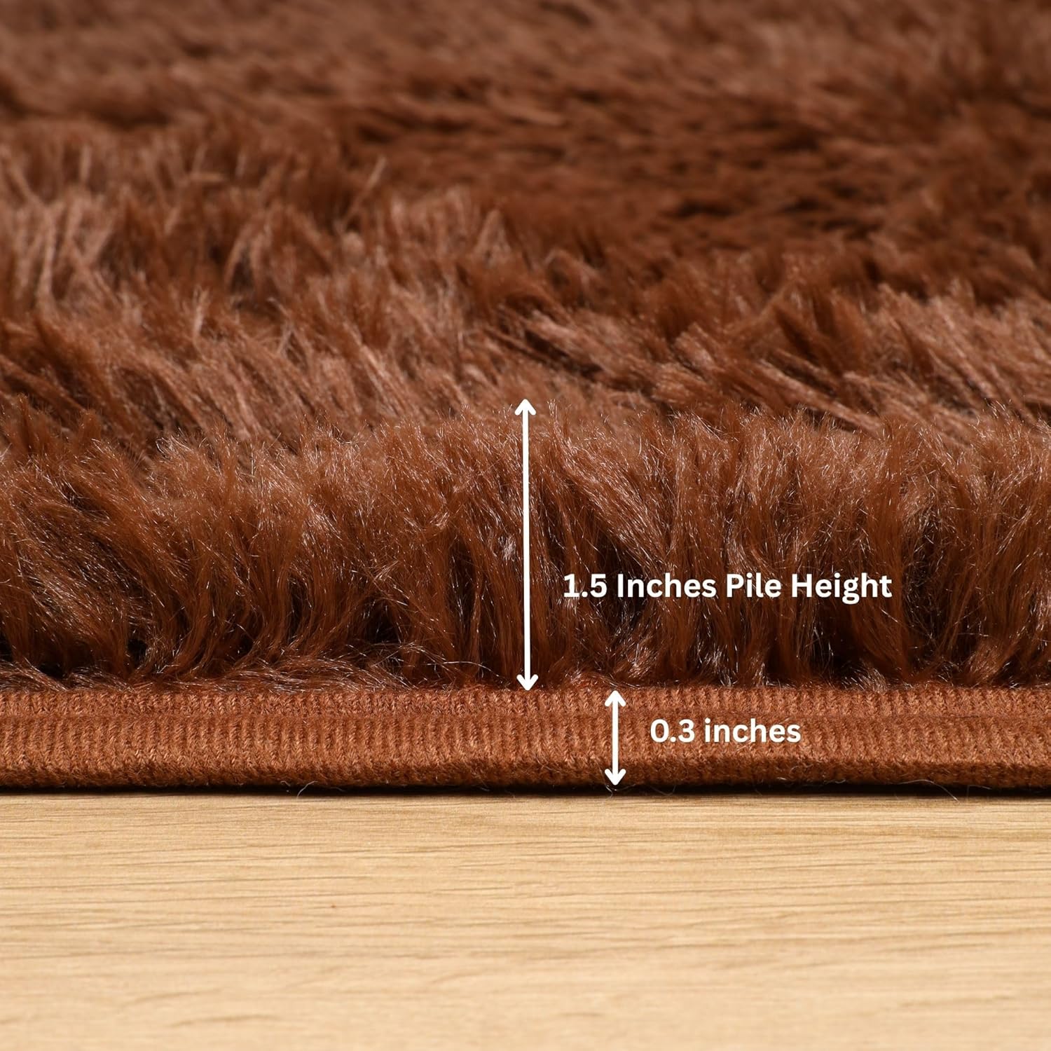 MOONLIGHT20015 4x4 Feet Round Area Rugs for Living Room Bedroom Brown, Non Slip Throw Rug Indoor Floor Carpet, Fuzzy Shag Rug for Nursery Girls Boys Kids Rooms, Dorm, Lounge, Home Décor Aesthetics