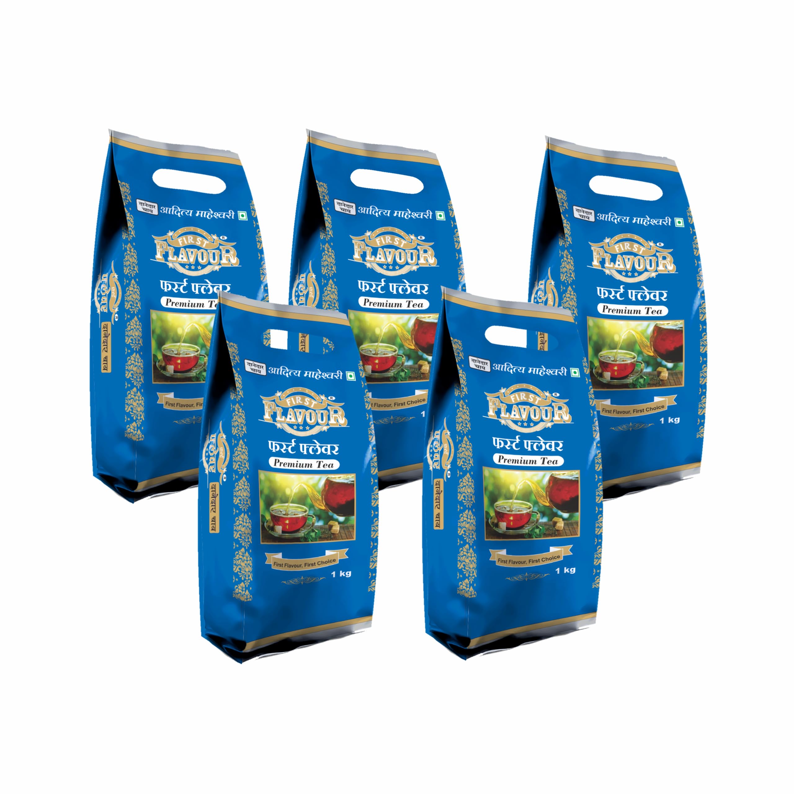 First Flavour Premium Danedaar Leaf Tea – Strong Kadak Chai, Fresh Assam Tea, Rich Aroma & Taste, 5Kg (Pack of 1Kg*5)