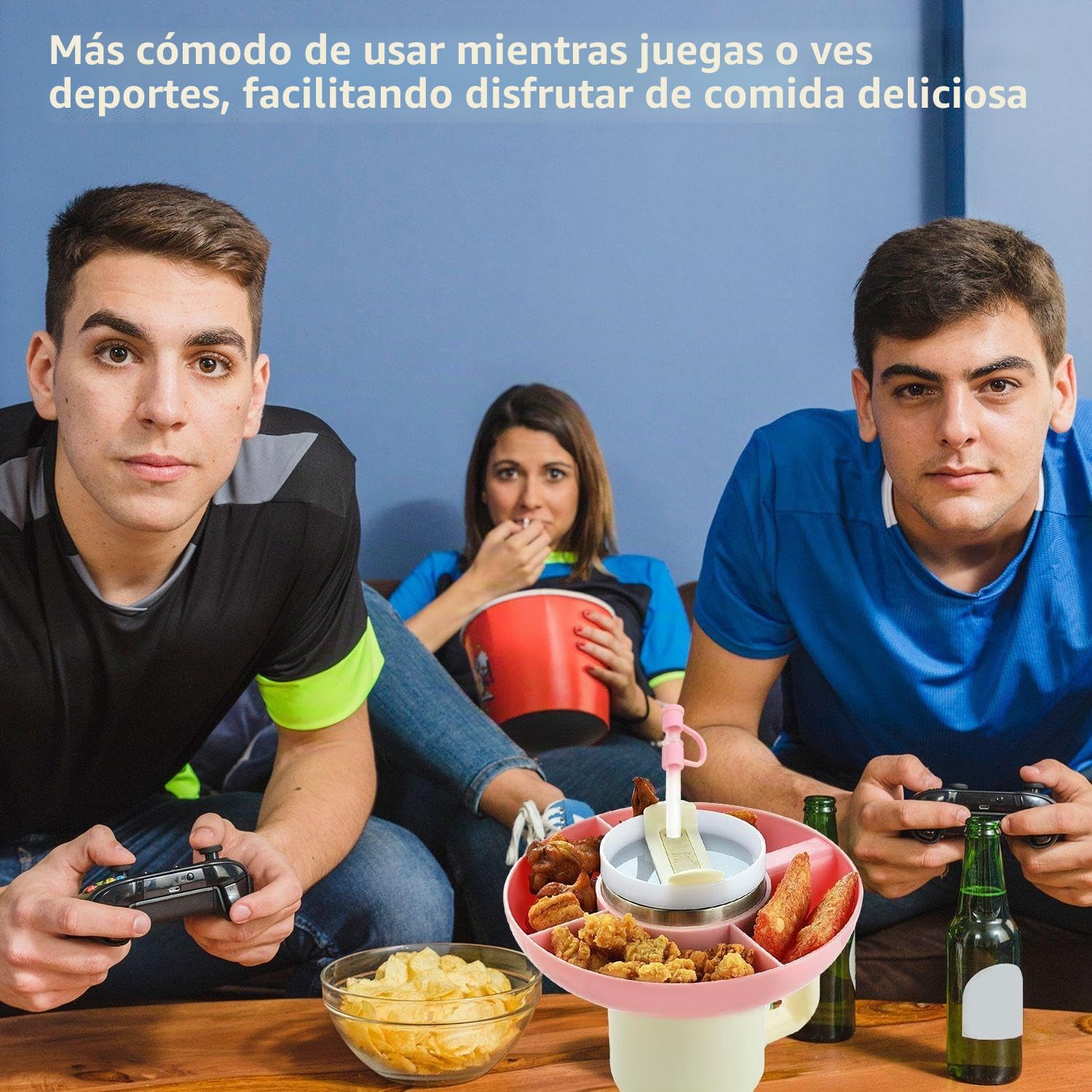 1 Plato De Taza Para Refrigerios, 1 Tapa Con Pajita, Accesorios Para Vasos Stanley, Vasos Para Refrigerios Con Pajitas, Recipientes Para Refrigerios Con Compartimentos