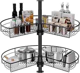 Corner Cabinet Lazy Susan, HANKEY Kitchen Corner Cabinet Organizer with ...
