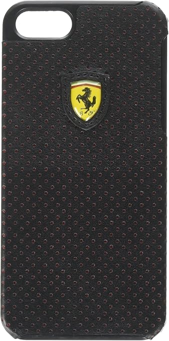 Amazon Com Cg Mobile Ferrari Leather Snap On Case For Your Iphone 5 5s Black Red