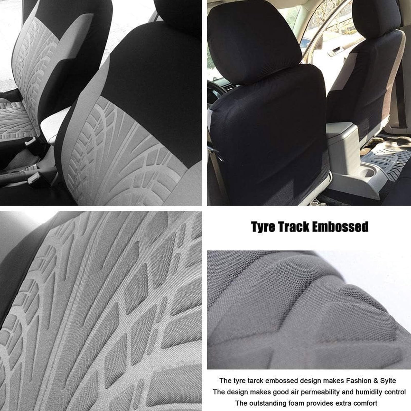 Coche Fundas Asientos para Fiat Punto Evo (199)/Punto Evo (199)/Punto Evo Sport (199)/Punto 150(199),Delanteros Seat Cover Protector Cubreasientos Transpirable Antideslizantes Accesorios Interior