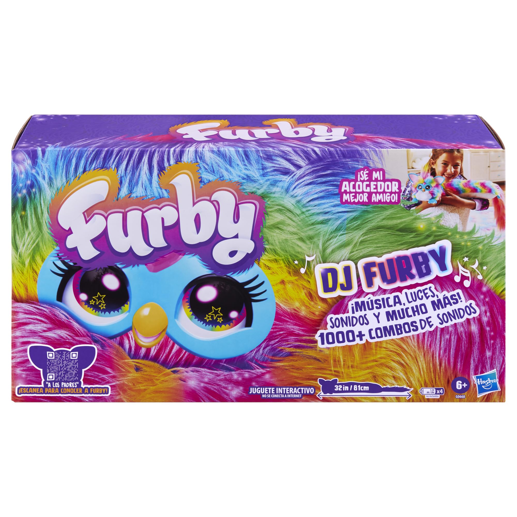 DJ Furby – Peluche Interactivo con música, Luces y Juegos – 5 Modos, más de 1.000 Combinaciones – Habla español y furbish – A Partir de 6 años – Sin App ni conexión a Internet
