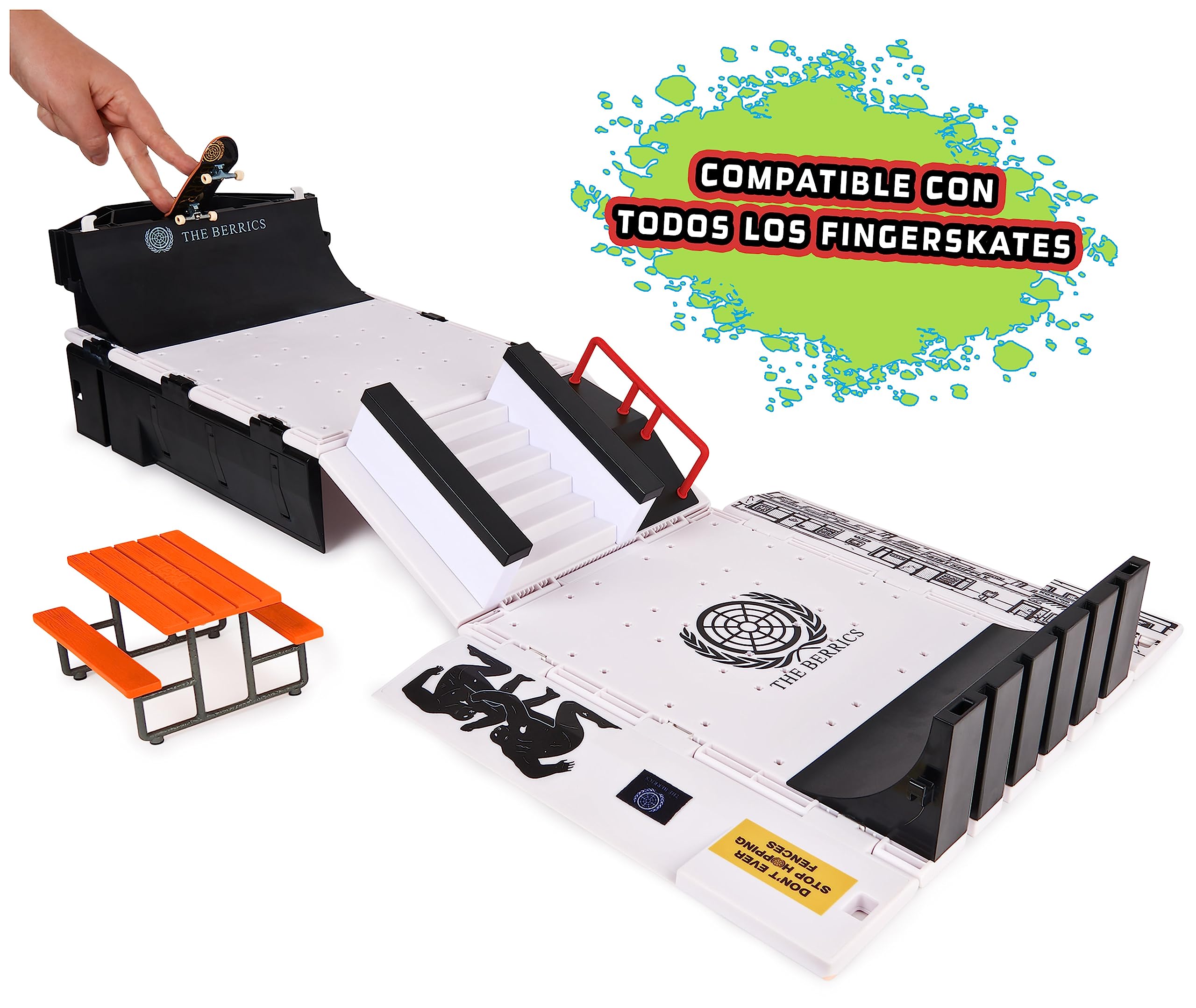 Tech Deck - Pista Skate de Dedos The Berrics Transforming Park X-Connect Park Creator - Juego de Rampas con una Fingerboard de 76 cm - con Almacenamiento - 6066471 - Juguetes Niños 6 Años +