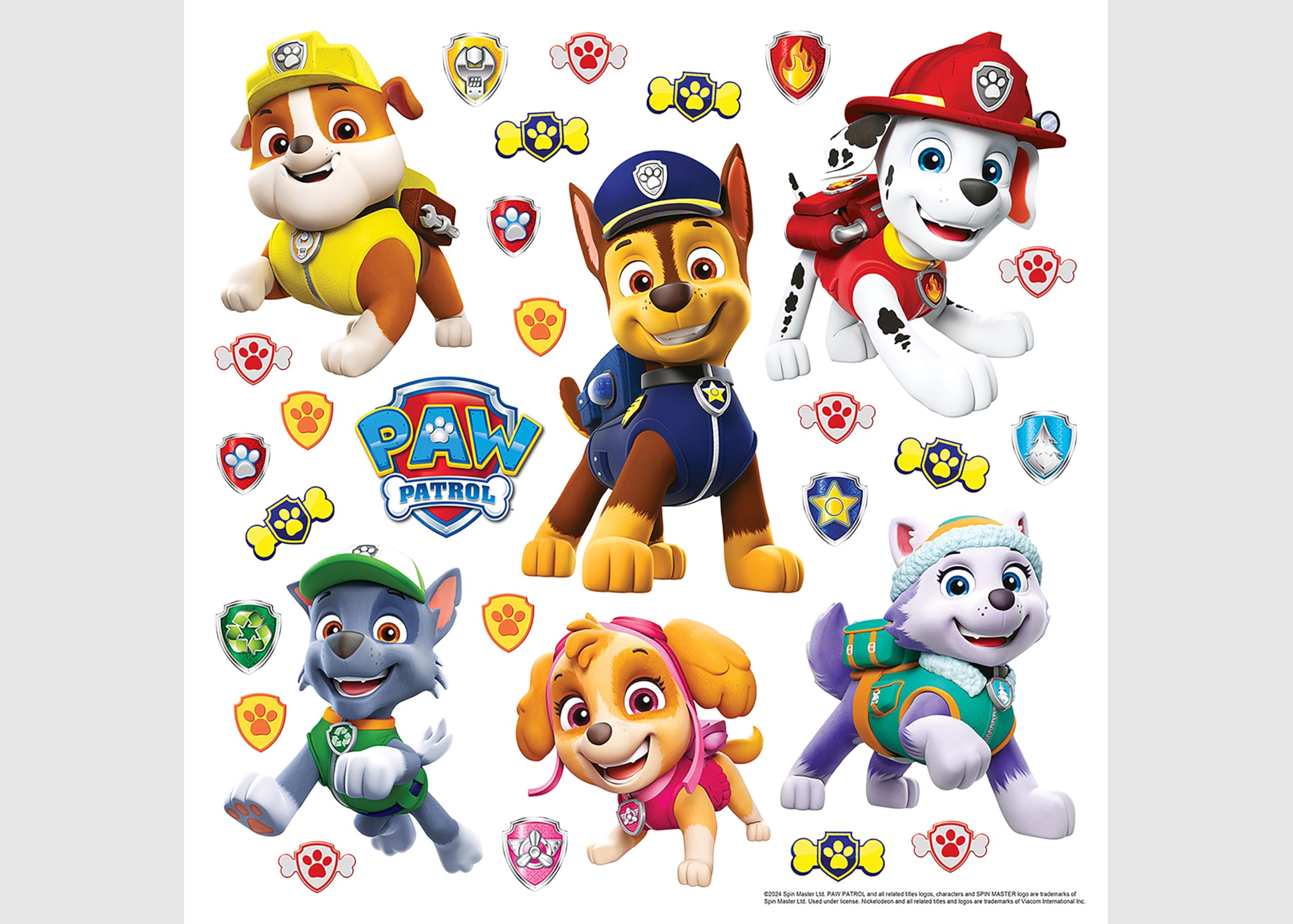 Paw Patrol Kinderzimmer Wandstickers, Wandtattoo junge deko von AG Design | 30 x 30 cm | ADKS 3946