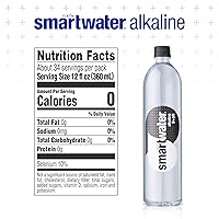 Vista 2 de smartwater Agua alcalina 9+Ph, agua destilada al vapor, 33.8 onzas líquidas (paquete de 6)