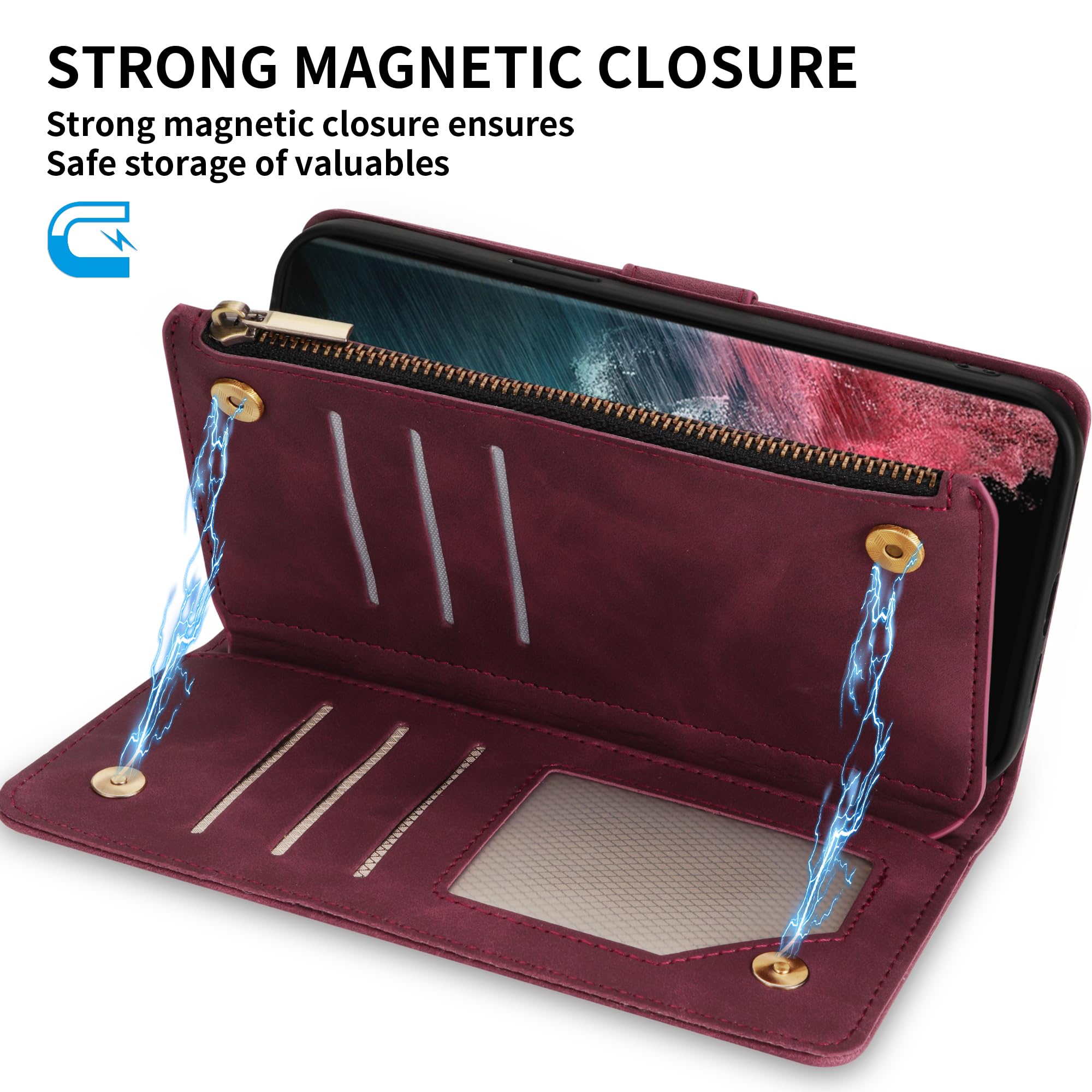 Amazon.com: ZZXX for Samsung Galaxy S22 Ultra Case Wallet with