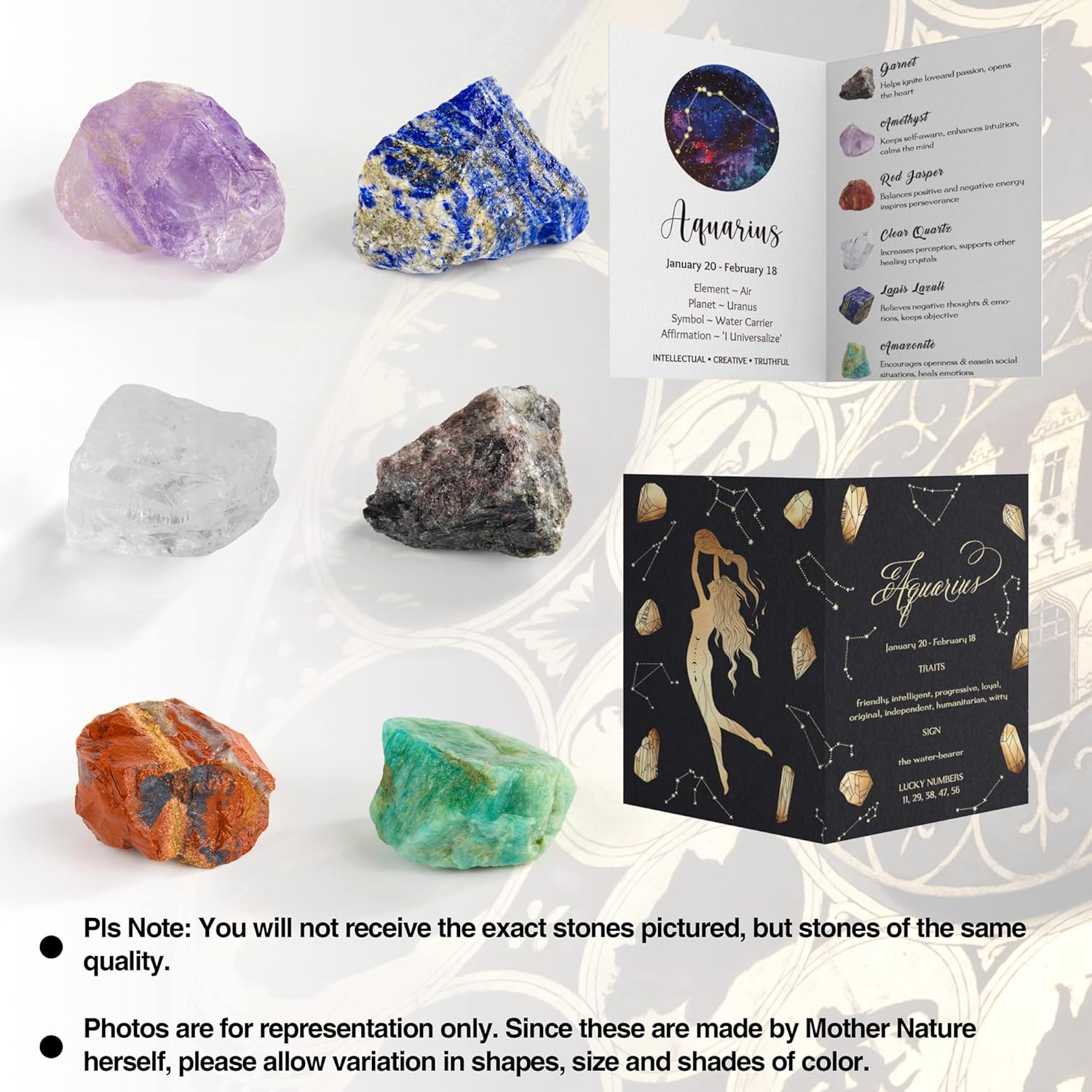 Crystals Healing Stone Gift Set, Soy Wax Zodiac Sign Scented Candles,Crystals Healing Stones Gift Set with Horoscope Crystal Necklace for Women Sister Daughter Birthday Valentine Gifts - Image 3