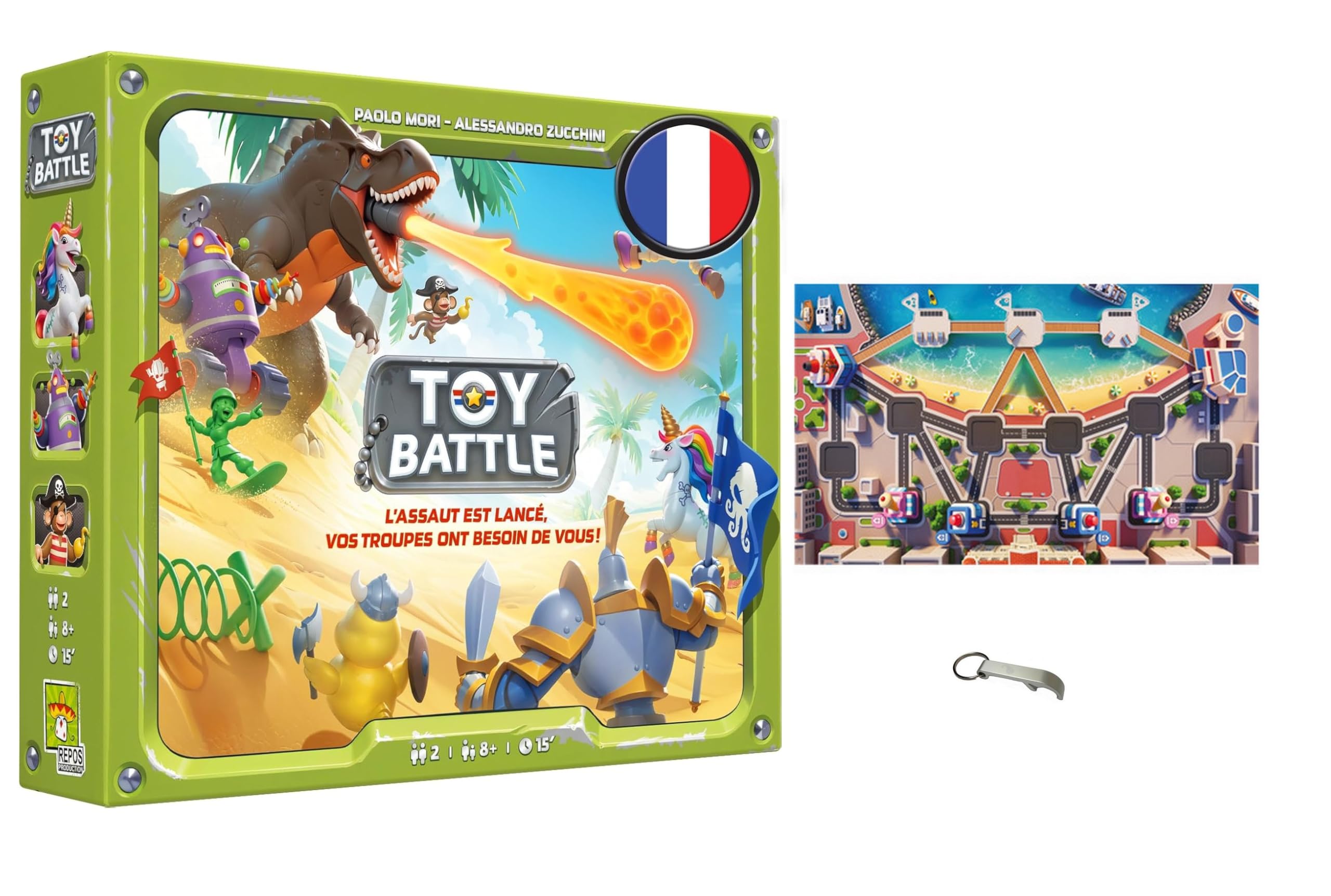 Toy Battle Lot Jeu de Société + Plateau Exclusif Cannes 2026 + 1 Décapsuleur Blumie - 2 Joueurs - À partir de 8 Ans