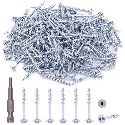 Miniatura 10 de Hilitchi Tornillos de acero de aleación #8 para agujeros de bolsillo de zinc resistentes a la intemperie, tornillos cuadrados con unidad cuadrada