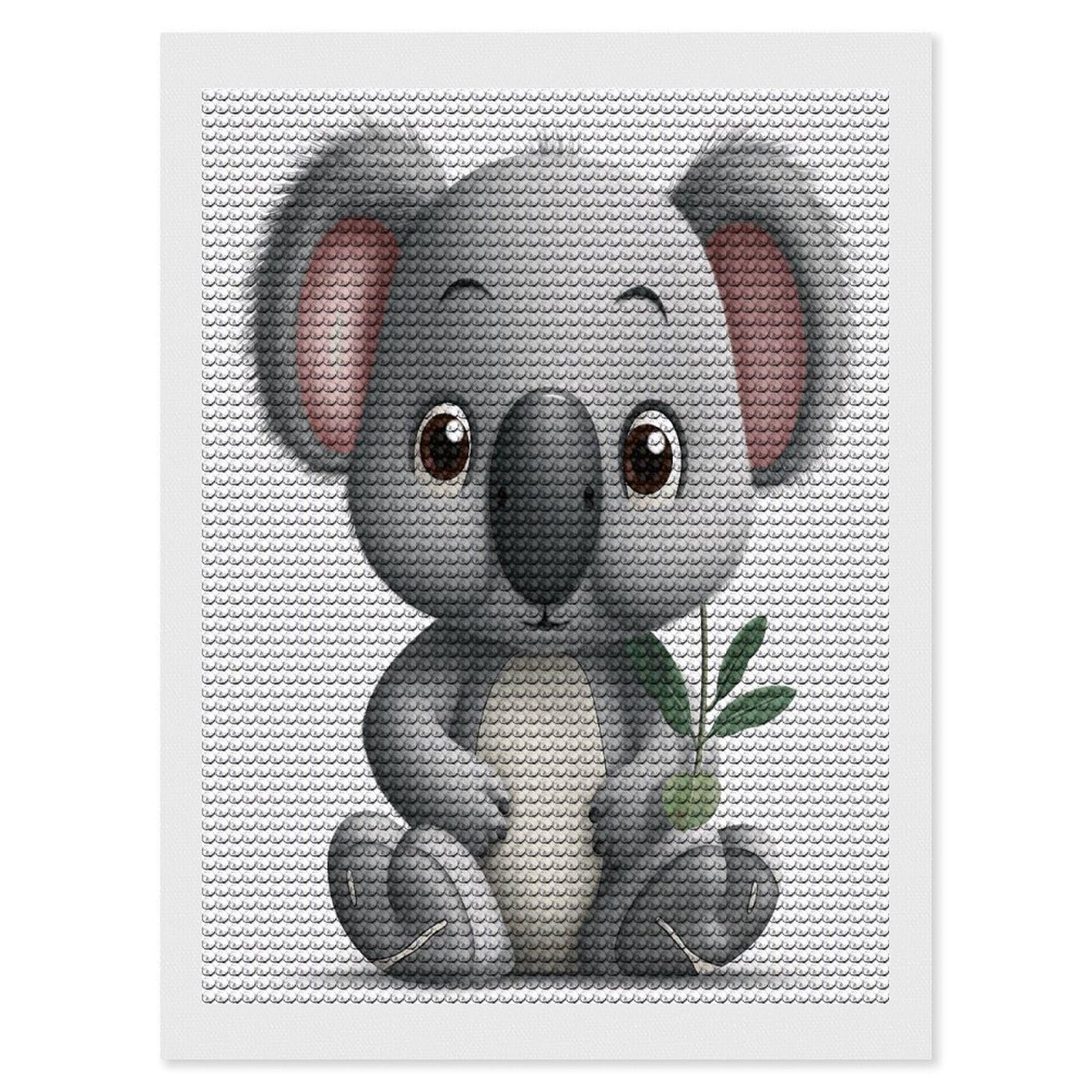 Cartoon Koala Diamond Art Kits for Adult Round Full Drill Diamond Dots Paintings for Beginner Picture Art DIY Diamond Painting Kits 5D Diamond Art Painting for Home Wall Decor 12"x16"