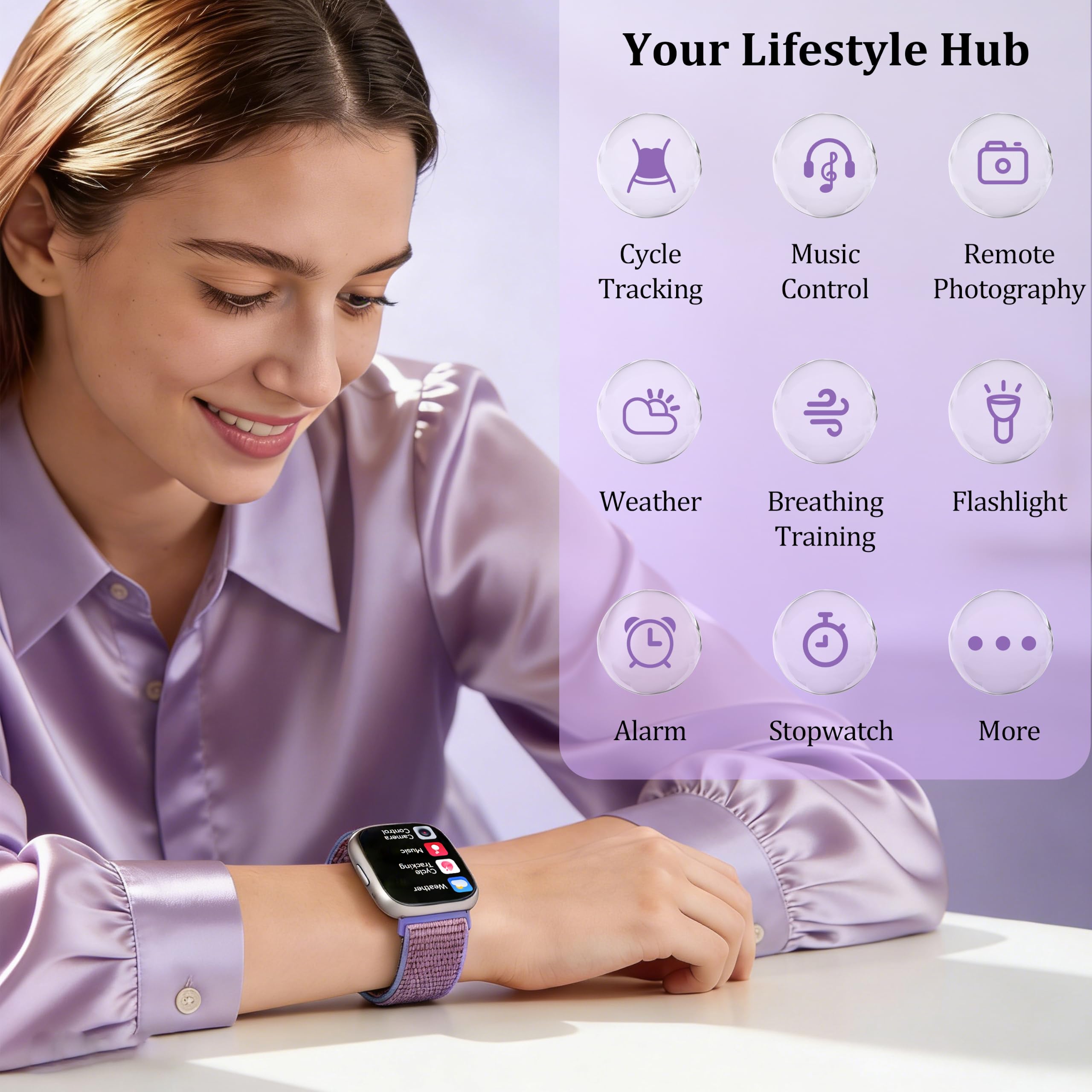 Smart Watch per donne e uomini, smartwatch 2026 [2 cinturini, cassa da 44 mm], orologio fitness tracker da 1,8 pollici Alexa integrato, per fare e rispondere alle chiamate, monitoraggio dello stress