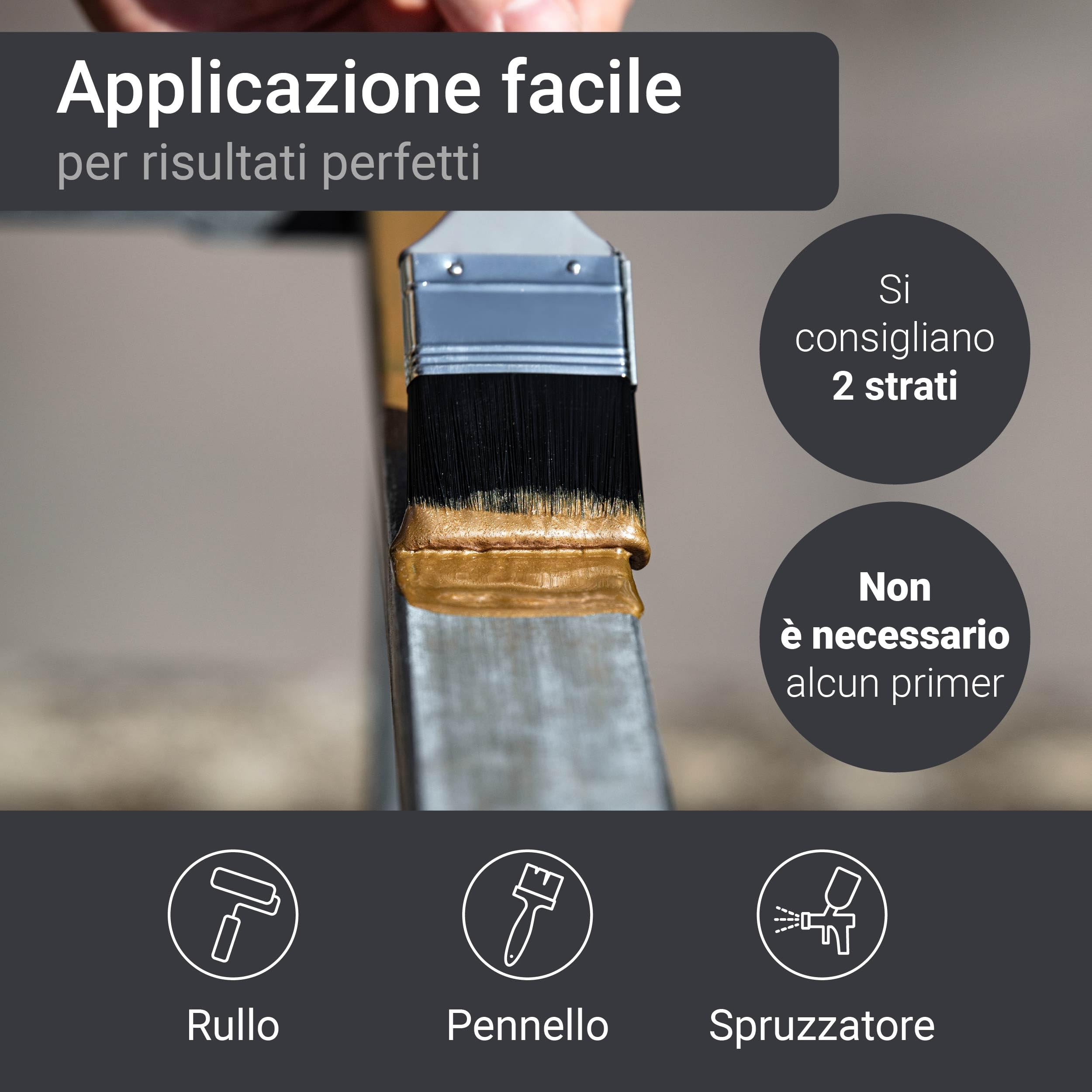 WO-WE Vernice per Metallo 4in1 Antiruggine Pronta All'Uso Ferro OPACA W909 Grigio antracite - 5L